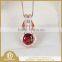 Sterling Silver Hot Sale Fashion Women Garnet Crystal Pendant For Necklace