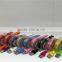 Glowing laughing face stretchable flat micro usb cable, USB to micro usb 5 pin for all smart phone