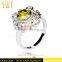 Jingli Jewelry Flower Shape Silver Ring With Citrine (YJ-812)