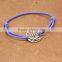 Fashion stainless steel 20mm hollow lotus charm yoga cord bracelet