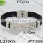 Fashion new steel color black leather bracelet