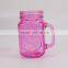 450ML Colorful Beverage Glass Mason Jars With Handle
