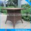 leisure synthetic rattan furniture outdoor patio wicker table with palstic wood