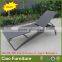 Outdoor rattan chaise lounge furntiure beach sun lounger with wheels