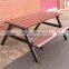 Arlau outdoor park wooden 2 seat bench with table