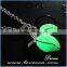 Wholesale Leaf Pendants Necklace Glow in the Dark Necklace With Luminous Stone