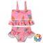 2017 summer baby girl clothing set new design adorable donuts ruffled two pieces swimsuit