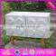 2016 new design white wooden storage bins for children W08C169