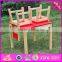 2016 new design home / school / kindergarten red solid wooden toddler table and chairs W08G134