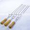 6pcs Stainless Steel/Inox BBQ Skewers With Wood Handle