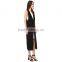 2016 whlolesale china casual dress long black maxi dress two piece dress
