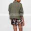 Top design woman army green jacket bomber jacket custom woman garment