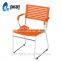 LS-4030F Fashion Design Stackable Metal Frame Plastic Chair With Arms