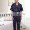 Manufacturers selling men's pajama pants cotton short sleeve cardigan lapel leisure household to take two pieces of cotton suits