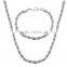 Stainless Steel Twist Rope Chain Necklace Bracelet for Men Silver Gold Rose Gold Black Tone