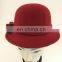 Winter girls fashion hats Imitation wool red formal hat with bowknot