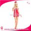 Cheap Red and White Stripes no. 10 Schoolgirl Outfit Costume Sexy Short Mini Tube Fancy Dress with Hat for christmas party