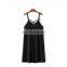 A Forever Fairness Blacksexy Embroidery Strap Applique Fashion Lady Dress