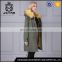 Plus size fashion womens raccoon fur parka with removable hood