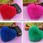 Factory wholesale multicolor rex rabbit fur heart shape fur keychain