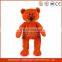 chubby plush orange fabric fat bear