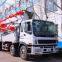 Truck-mounted concrete conveying pump