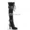 New Stylish Women heels Shoes Thigh High Boots Female Big Size 34-47 Stretch Faux Slim High Boots Over The Knee Boots