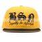 OEM and ODM Stylish 6-panel Yellow crown Snapback cap hat for men