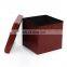 RTS Modern Household PVC Leather Stool Ottoman Pouf Soft Collapsible Storage Cube Save Space
