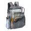 Heavy Duty  Waterproof Clear PVC Backpack Transparent School Bag With Grey Trim