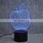 Amazon hot selling led creative acrylic 3d illusion lamp with bluetooth nightlight