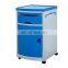 China manufacturer hospital ABS material bedside locker with two drawers for hospital use