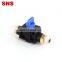 SNS HVSS Series brass and plastic air flow control double male thread hand valve pneumatic fitting