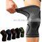 High Quality Adjustable Silicone Knee Brace Sports Gym Knee Sleeve Nylon Support Knee Sleeve