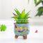 Home Succulent Plant Flower Pots Glazed Creative Hand Painted Pot Korea Plants Succulents Live Flowerpot Tray Korean Planter