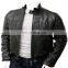 custom design high quality fashion style zipper black sexy men biker leather bomber jacket