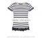 New comfprtable women t shirt design for ladies with high quality stripe t shirt TS132