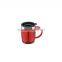 Reusable Inner stainless steel outer plastic coffee cup with handle