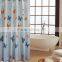 Waterproof polyester butterfly and lines printed shower curtain for family hotel