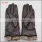 ladies brown pu leather hand gloves with fake fur