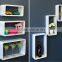 small corner rectangle cube wooden wall shelf