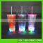 Halloween' new gift! 450ML double wall plastic LED light up tumbler with straw for Halloween party                        
                                                Quality Choice