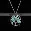 2016 Fashion Silver Gems Opal Natural Stones Tree Of Life Unique Necklace SMJ0176