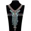 2016 High Quality Bohemian Vintage Necklace Antique Silver Turquoise Jewelry Long Tassel Necklace