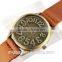 Vintage Women's Bronze Round Dial Leather Band Quartz Wrist Watch