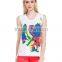 Wholesale Custom Printing Women Tank Top , China Factory Knitted Vest , Custom Printed Crop Tops