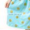 Fall 2016 New Sequin Design Pattern with Gold Dot on Aqua Cotton Girls Dress