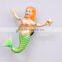 Pearl Powder 4 inch Plastic Nude Small Mermaid Girls Figures Ornament, Mini Mermaid Statue