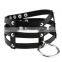 Fashion Punk Goth Rivets Choker Handmade Three Row Caged Necklace Clear Transparent Vinyl Leather Choker Collar Necklace