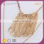 N72186I01 Hollow Flower Saree Couple Gold Chain Beads Long Layered Tassel Necklace Set